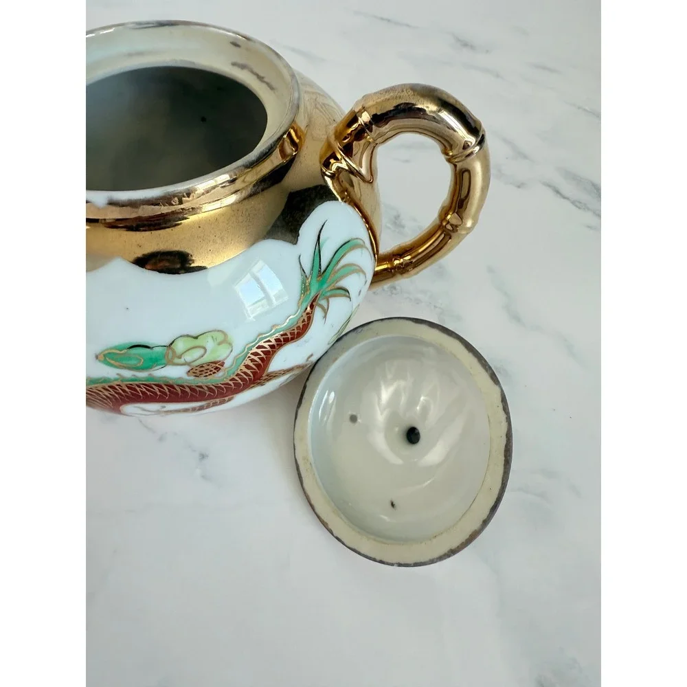 VTG Asian DragonWare and Phoenix 22K Gilded Teapot
